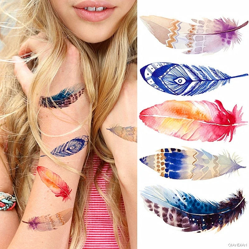 Black Alphabet Letter Temporary Tattoo Sticker Arm Sleeve Love Word Heart Lightning Fashion Fake Body Leg Finger Women Totem