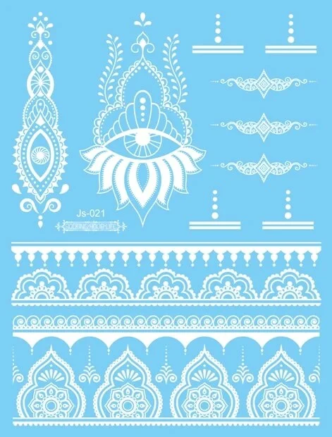 Sdrawing Creative Fake Temporary Tattoo Snowflake Star Moon Flower Butterfly Body Art Beauty Face Tattoo Makeup Sticker for Women