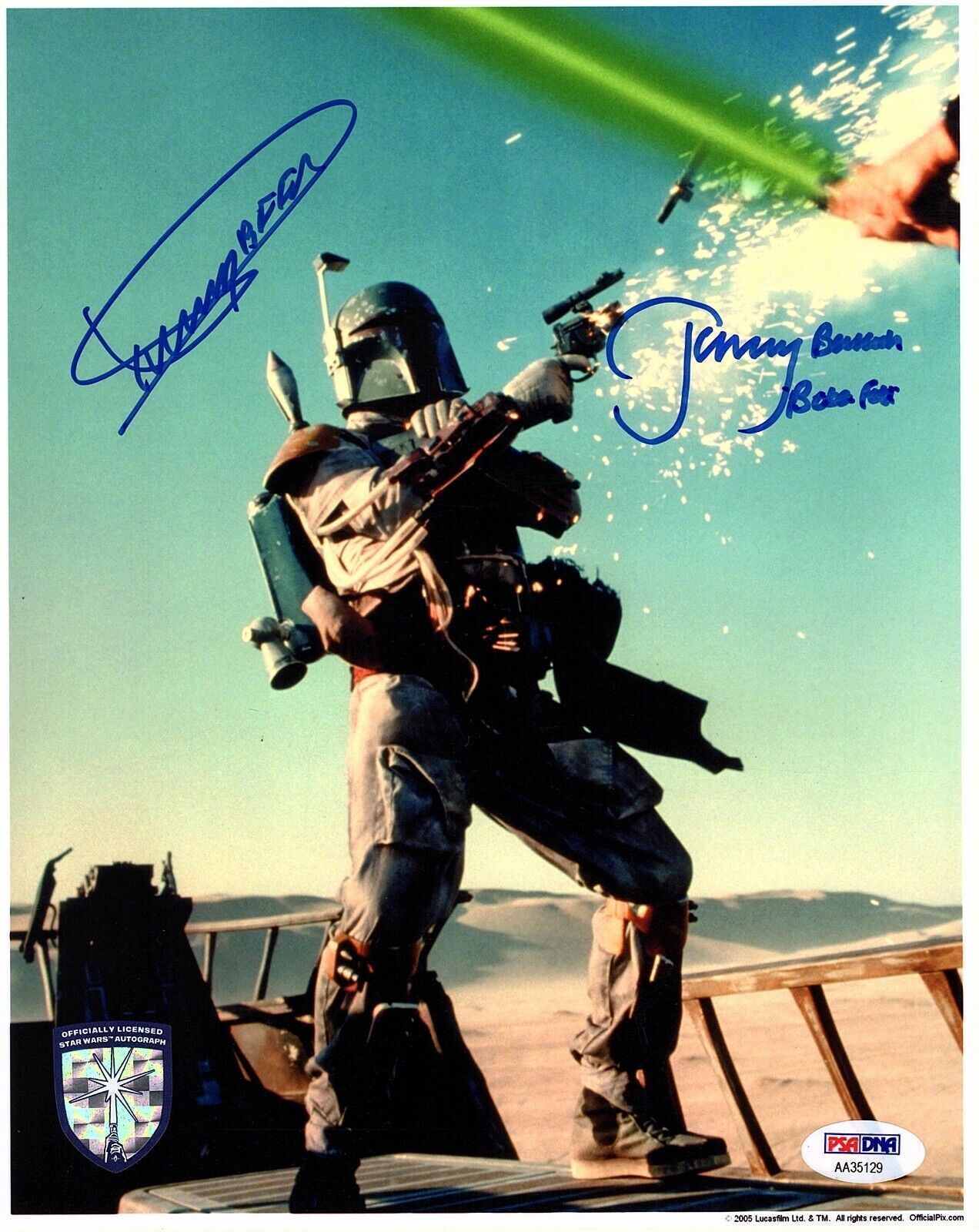 JEREMY BULLOCH & DICKEY BEER Signed Boba Fett