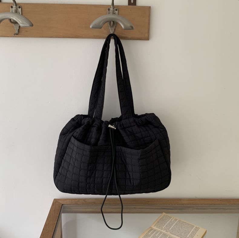 Mature Women Large Capacity Totes Nylon Rhombus Plaid