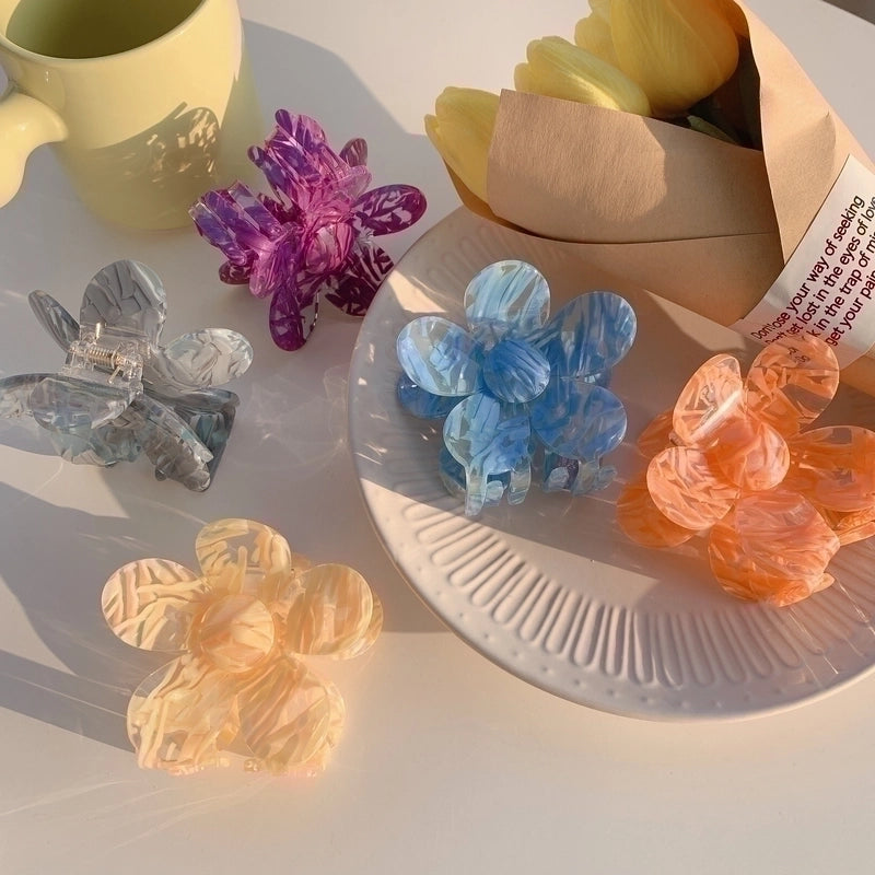 Minimalist Flower Acetic Acid Sheets Handmade Hair Claws 1 Piece