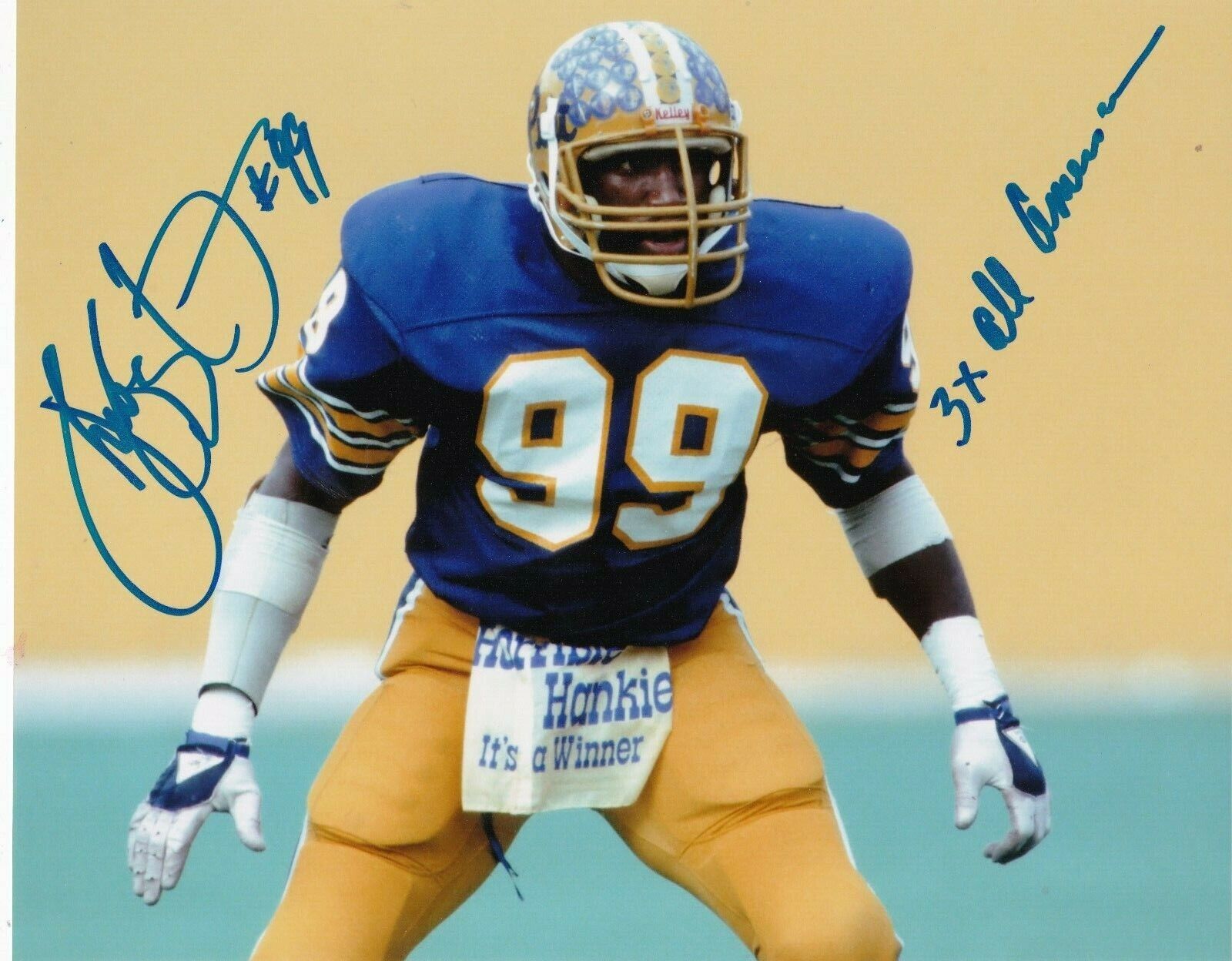 HUGH GREEN PITTSBURGH PANTHERS 3 X ALL AMERICAN ACTION SIGNED 8X10