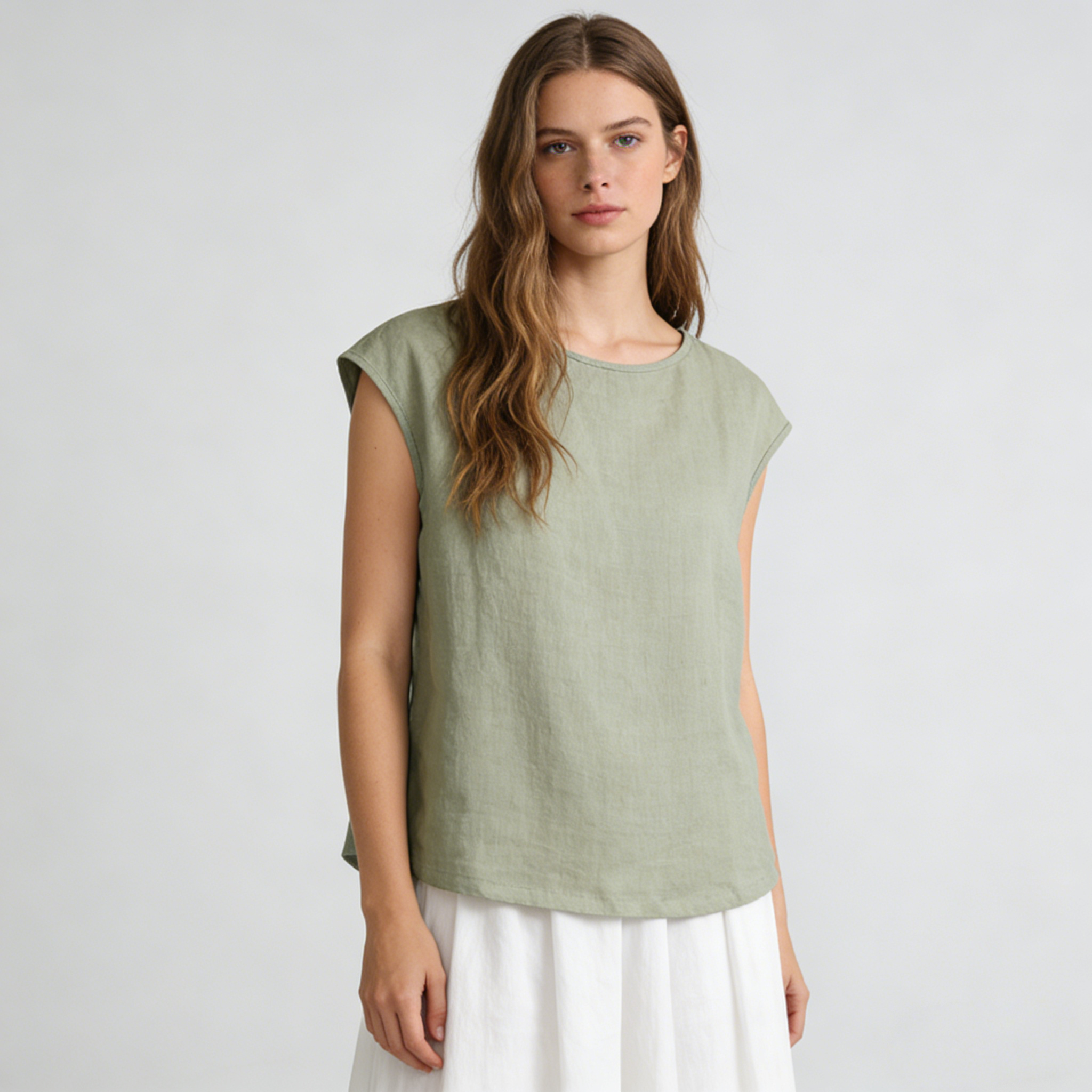 Linen Tank Top Women 100% Linen Cap Sleeve Summer Top Breathable Lightweight REAL SILK LIFE