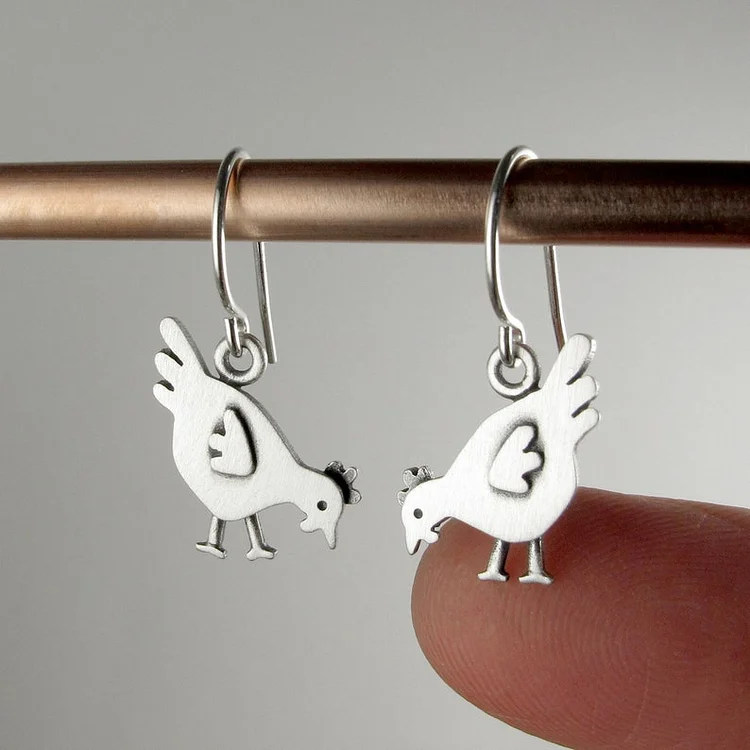 Tiny chicken earrings