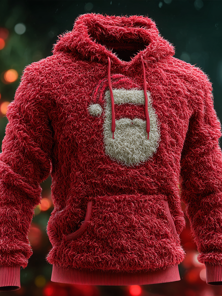 Retro Christmas Men's Winter Warmth Flannel Sweatshirt elevenforest