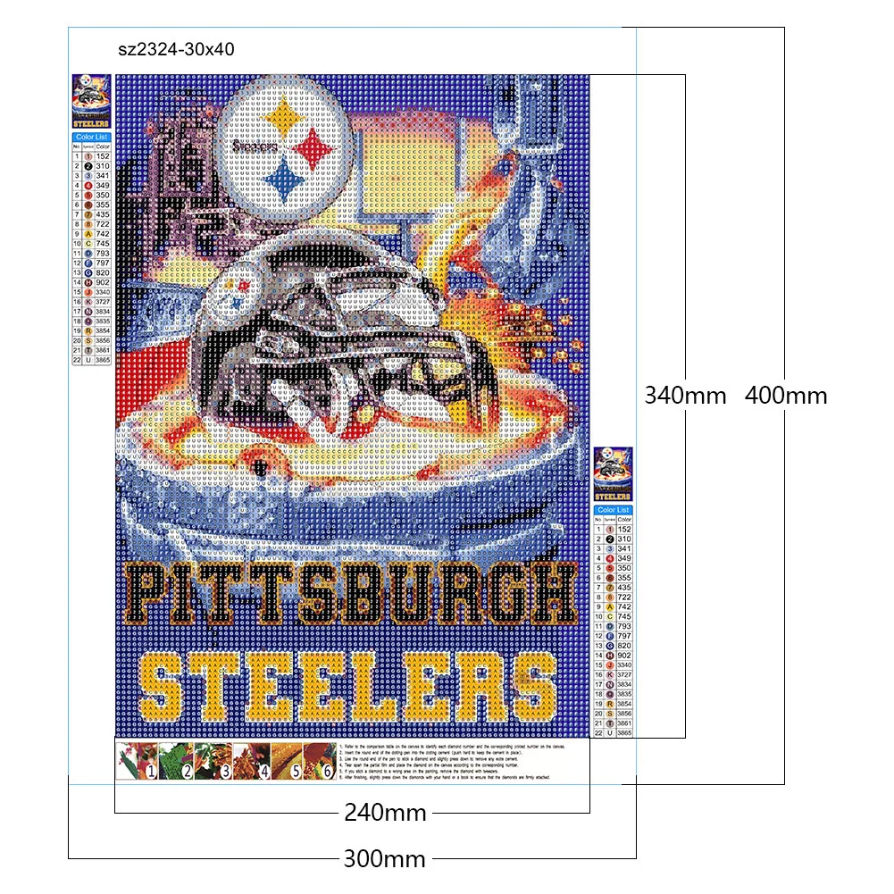 5D DIY Full Round Drill Diamond Painting NFL Abstract Home Decoration (sz2324)