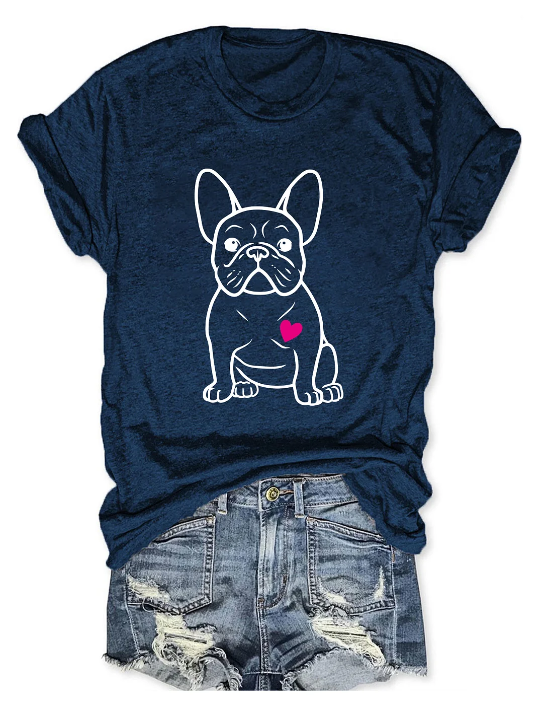 French Bulldog Heart T-shirt