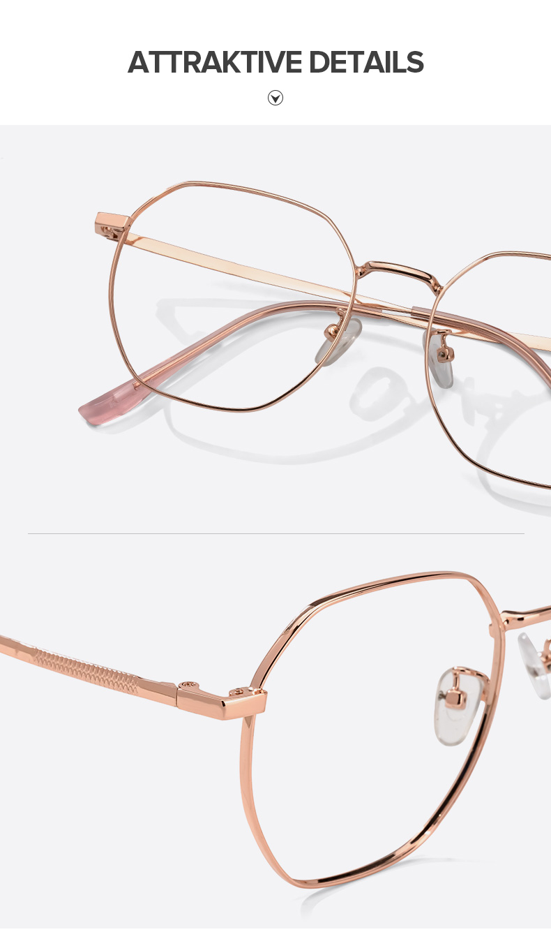 Lilly Rosa-Gold Geometrisch Brille