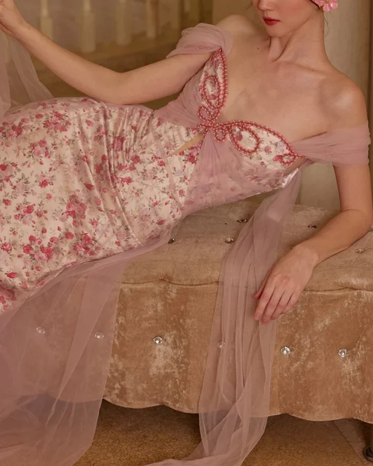 French Romantic Floral Disc Fairy Corset Dress