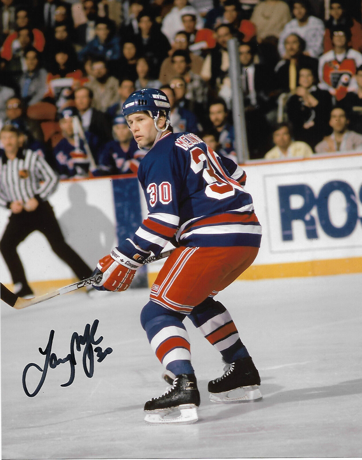 New York Rangers Larry Melnyk Autographed Signed 8x10 NHL Photo Poster painting COA E