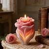 3D Rose Flower Mould Silicone Wave Spiral Candle Mould Reusable Easy To Demold for Wedding Valentine Day DIY Home Decor Gift (Style B)