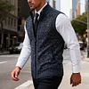 💥2025 New Arrivals!Men's Solid Color Vest Jacket, Men's Casual Stand-up Collar Sleeveless Knitwear