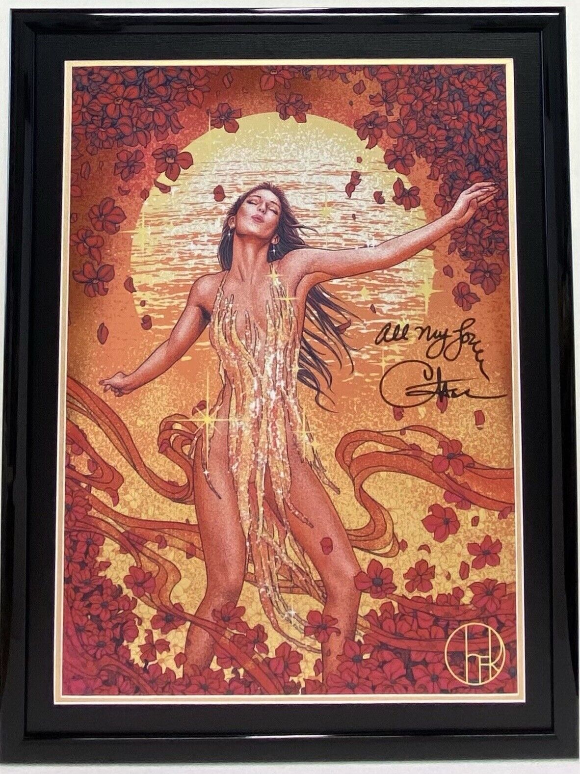 Cher SIGNED Autographed Framed And Double Matte Rare Foil Poster 28 X 22