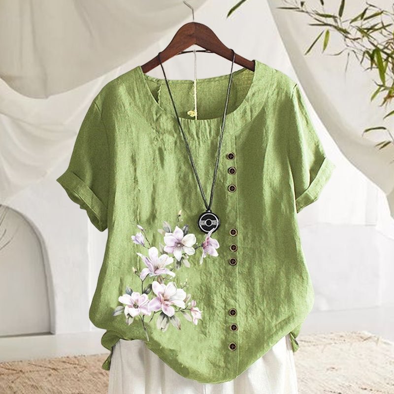 Cozymoo Floral Cotton Linen Shirt
