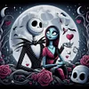 Jack And Sally In The Moonlight-11CT Stamped Cross Stitch 40*40cm/15.75*15.75in