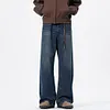 Men's Straight Wide Leg Jeans Vintage Loose Fit Minimalist Trendy Casual