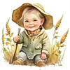 >SALE<Full Embroidery Eco-cotton Thread 18CT Printed Farm Baby Cross Stitch Kit25x25cm