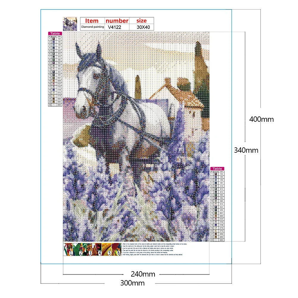 Diamond Painting - Full Round Drill - Lavender Horse(30*40cm)