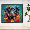 (US Only)Dog 5D DIY Full Drill Round Diamond Painting Kit Home Wall Room Decor 40x35cm