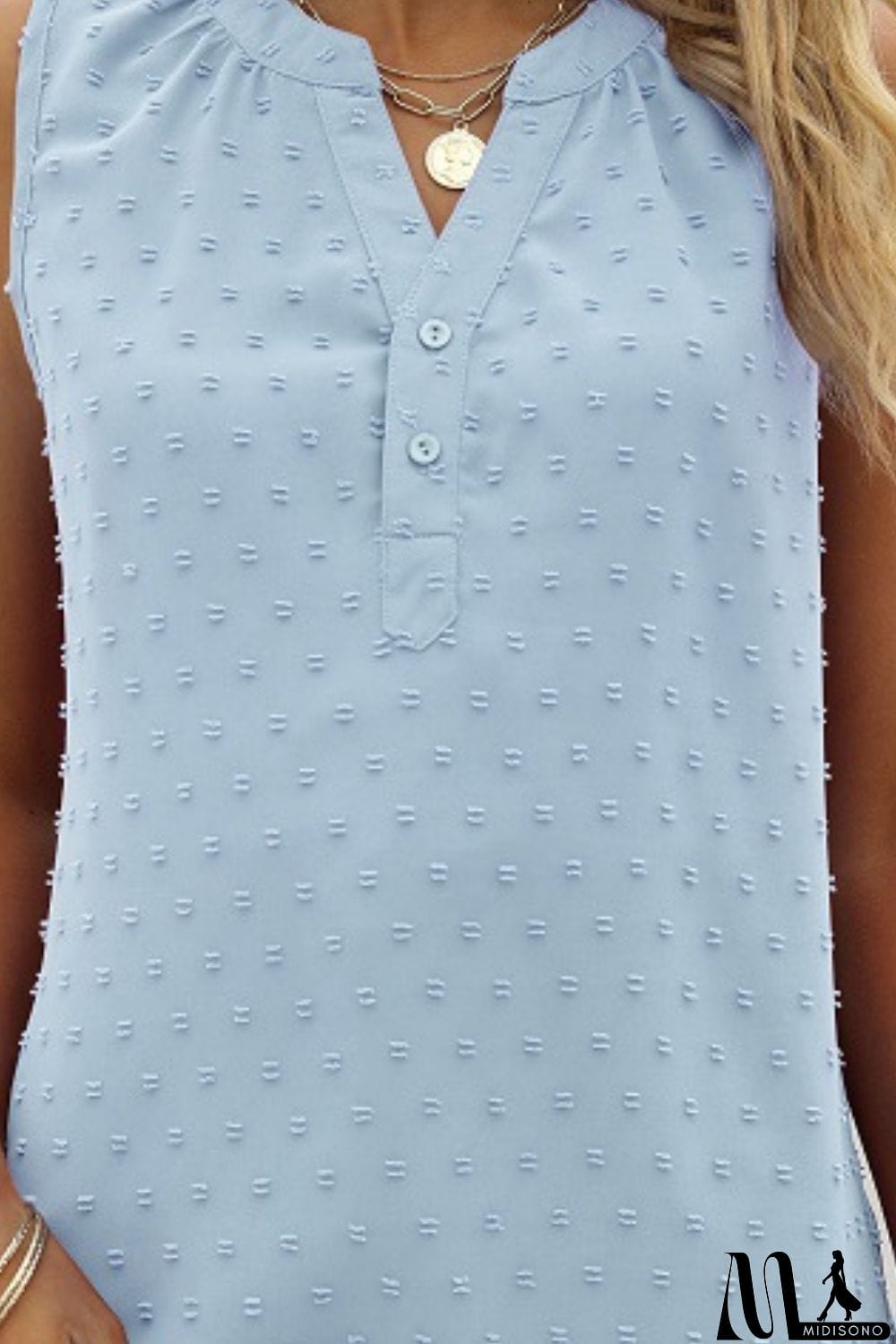 MidiSono - Swiss Dot Notched Neck Tank