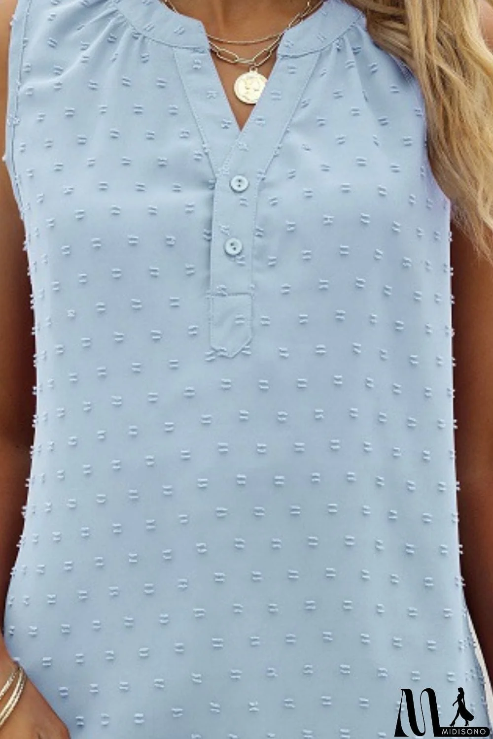 MidiSono - Swiss Dot Notched Neck Tank