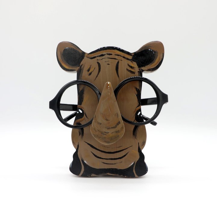 Rhino Wooden Glasses Stand
