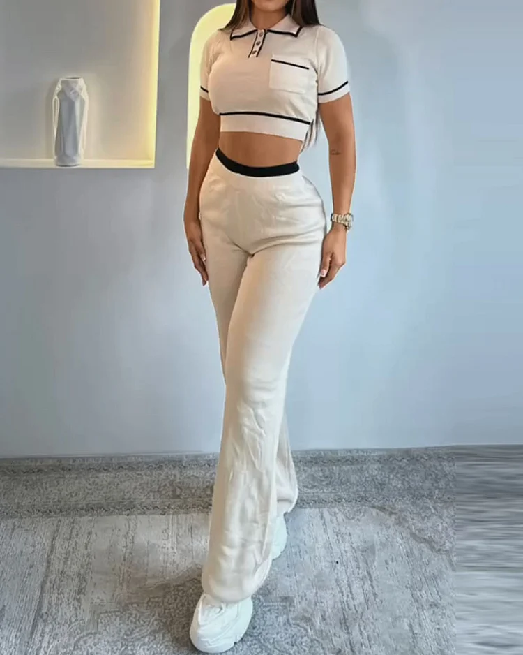 Ladies contrast lapel two piece suit