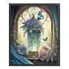 (Big Size) Vase And Butterfly In Garden - 14CT Stamped Cross Stitch 50*60cm/19.69*23.62in