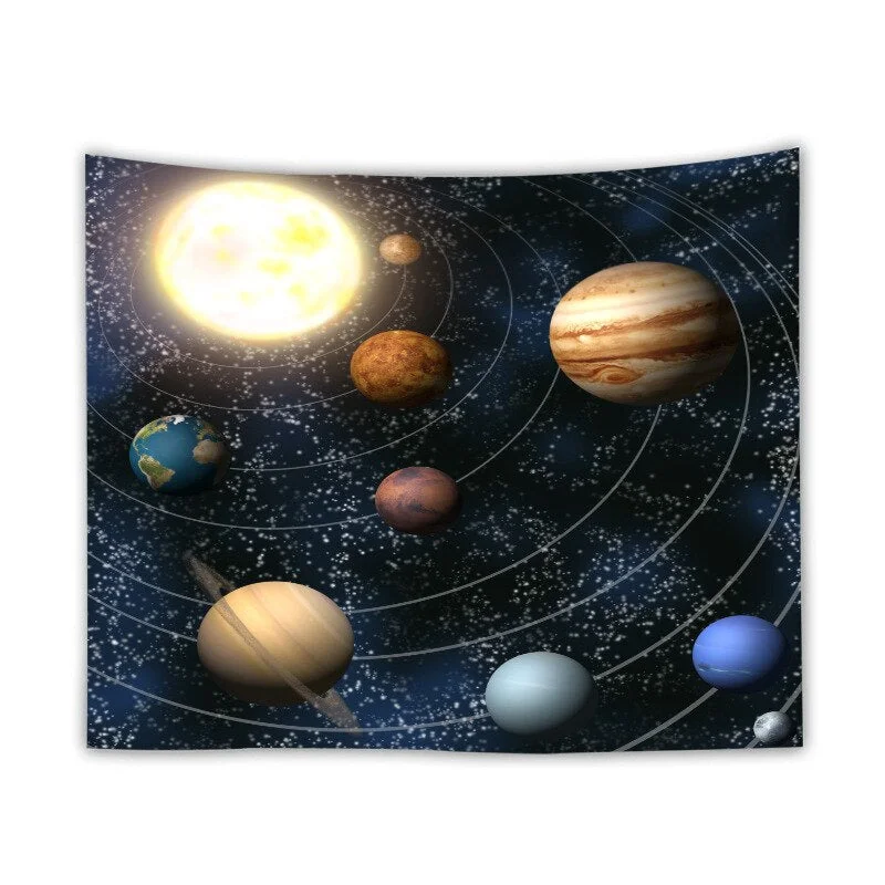 Planets Outer Space Galaxy Universe Printed Tapestries Wall Hanging Mural for Bedroom Living Room Dorm Home Decoration