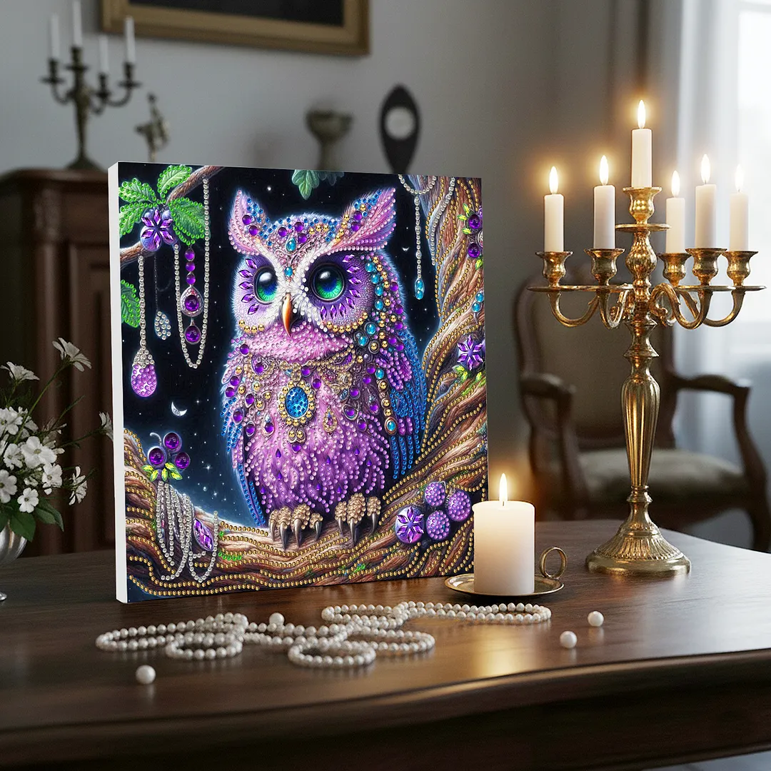 DIY Special Shape Drill Pearl Gem Diamond Art Painting Kit with Frame 9.84x9.84in Art Craft Pearl Diamond Painting for Adults Beginners Home Decor (BK43)