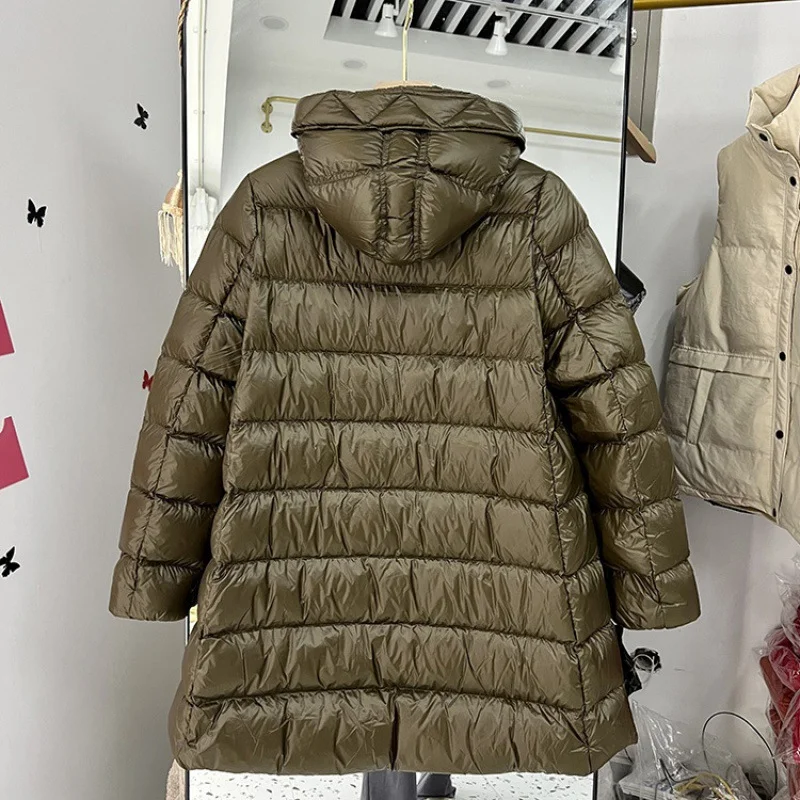 Toloer Autumn And Winter New High-End 90 White Duck Down Down Jacket Female In Long Hooded Show Thin Reduce Age Ins Coat Tide-Outfit Ideas