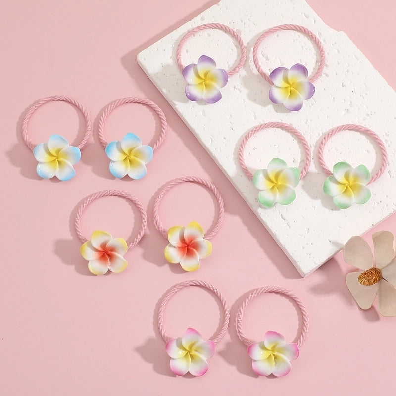 Kid'S Sweet Flower Resin Hair Tie