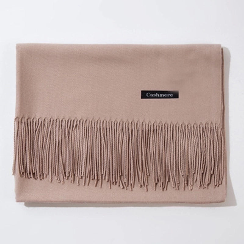 New Cashmere Scarf Female Korean Autumn And Winter New Solid Color Tassel Shawl Thick Warm Scarf