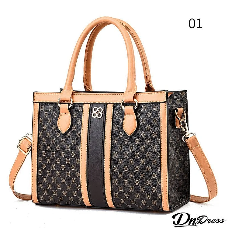 Vintage Round Print Adjustable Handbags for Ladies