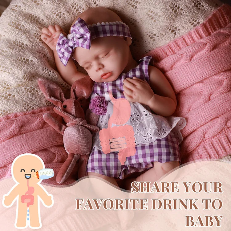 [Drink and Wet System]Babeside Lucy 16" Realistic Silicone Sleeping Baby Little Infant Girl