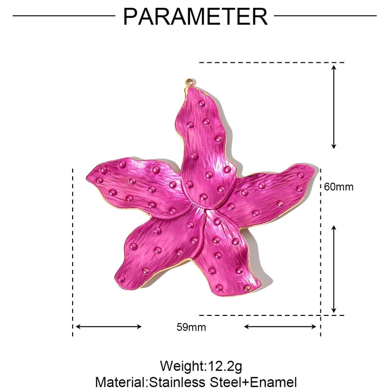 3 PCS/Package 32*37mm 304 Stainless Steel Flower Pendant Jewelry Accessories