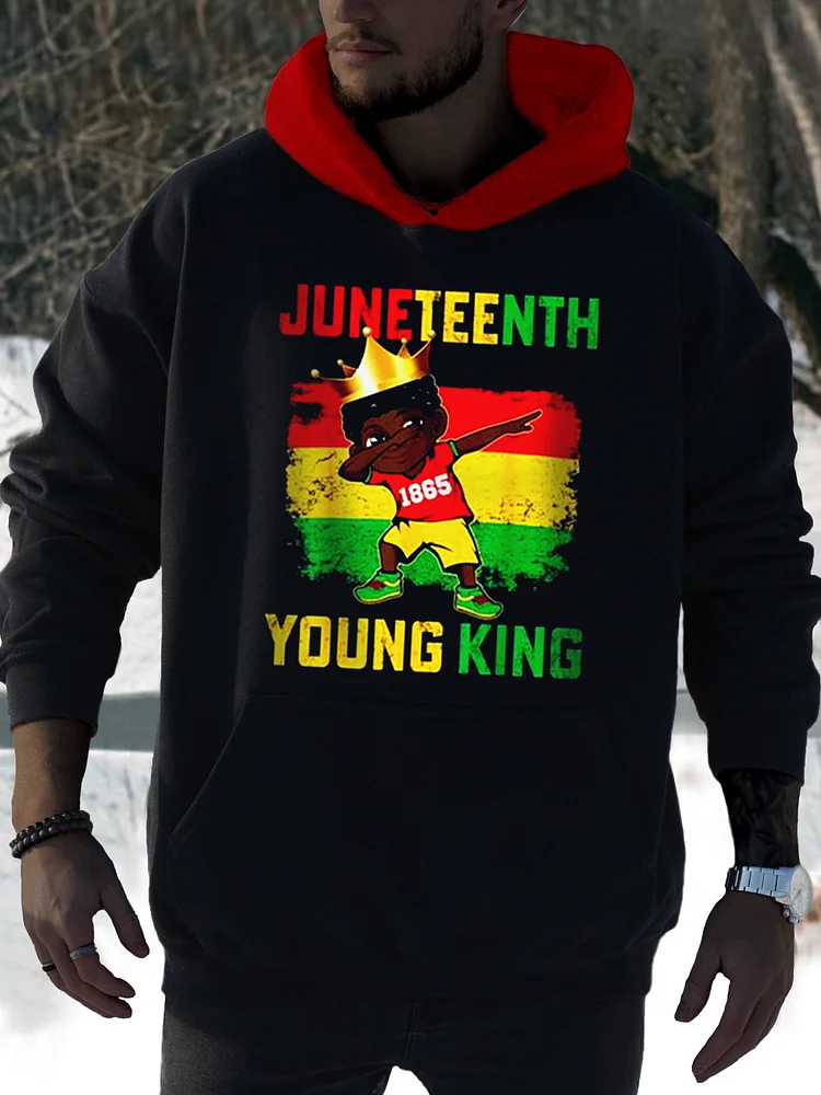 Men's Juneteenth Young King 1865 Graphic Print Hoodie
