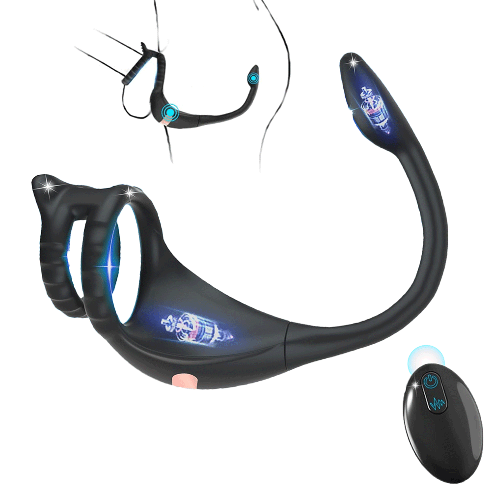 Proflex - Vibrating Cock Ring With Remote & Prostate Massager For Ultimate Pleasure By Rose Toy