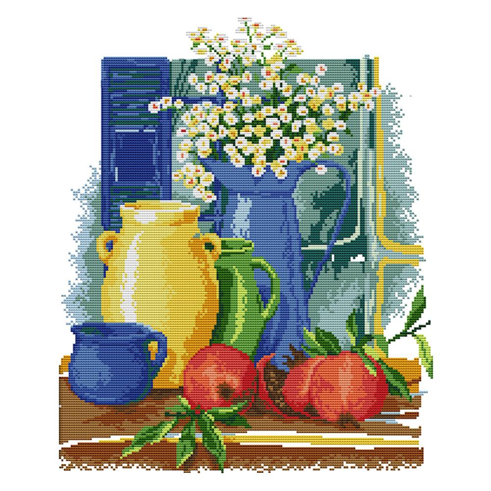 

Kitchen Painting - 14CT Stamped Cross Stitch - 44*36cm, 501 Original