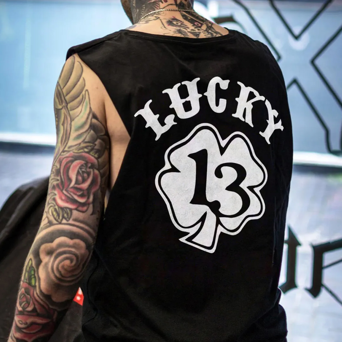 Lucky 13 Sleeveless Cotton Tank Top