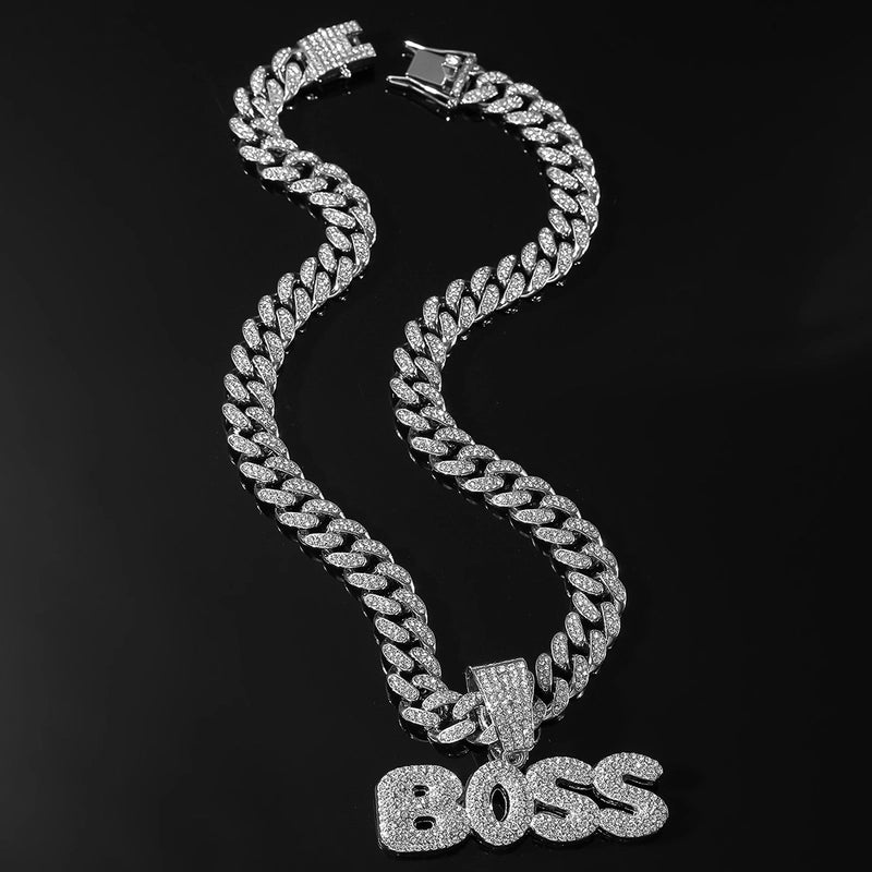 Hip-hop Letter Alloy Inlay Zircon Men's Pendant Necklace