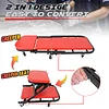 EASYBERG 40" Inch Foldable Creeper Seat, 2 in 1 Z Shape Creeper and Seat, 6 Swivel Casters Wheeled Creeper for Garage Shop, 330 lbs Capacity, Red