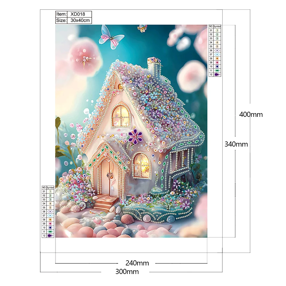 Diamond Painting - Partial Special Shaped Drill - Garden House(30*40cm)