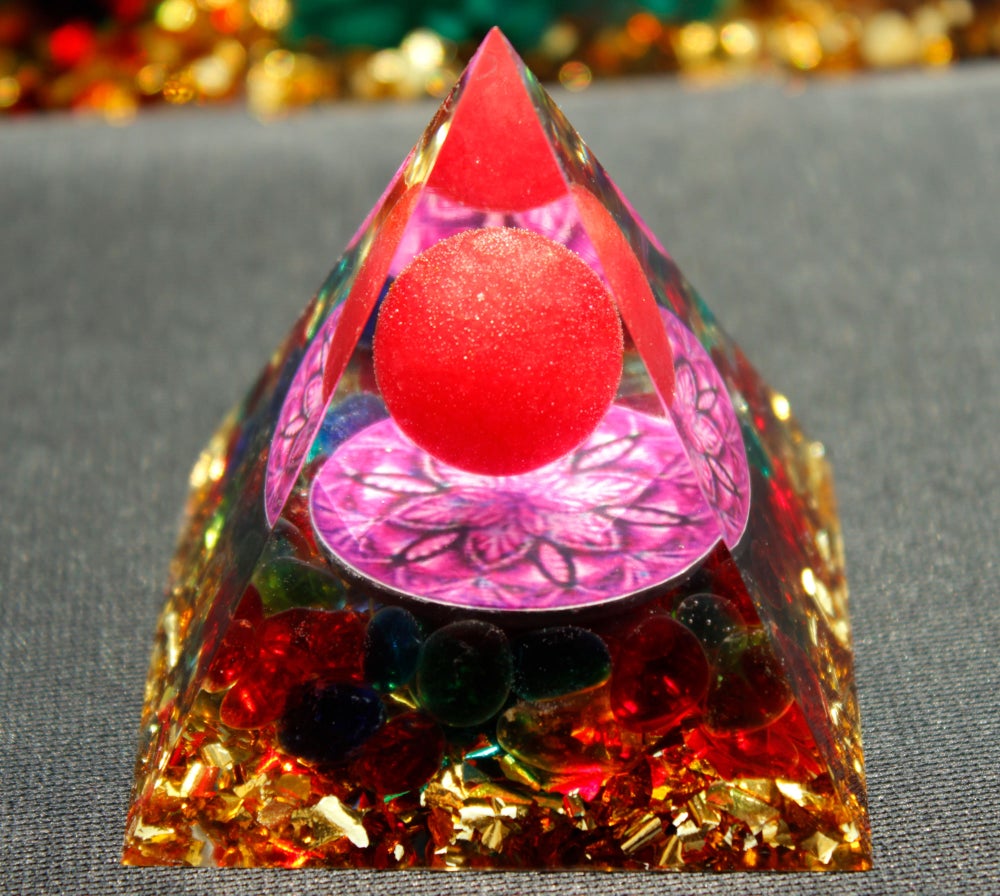 

Orgone Pyramid Chakra - Rainbow fluorite, 501 Original