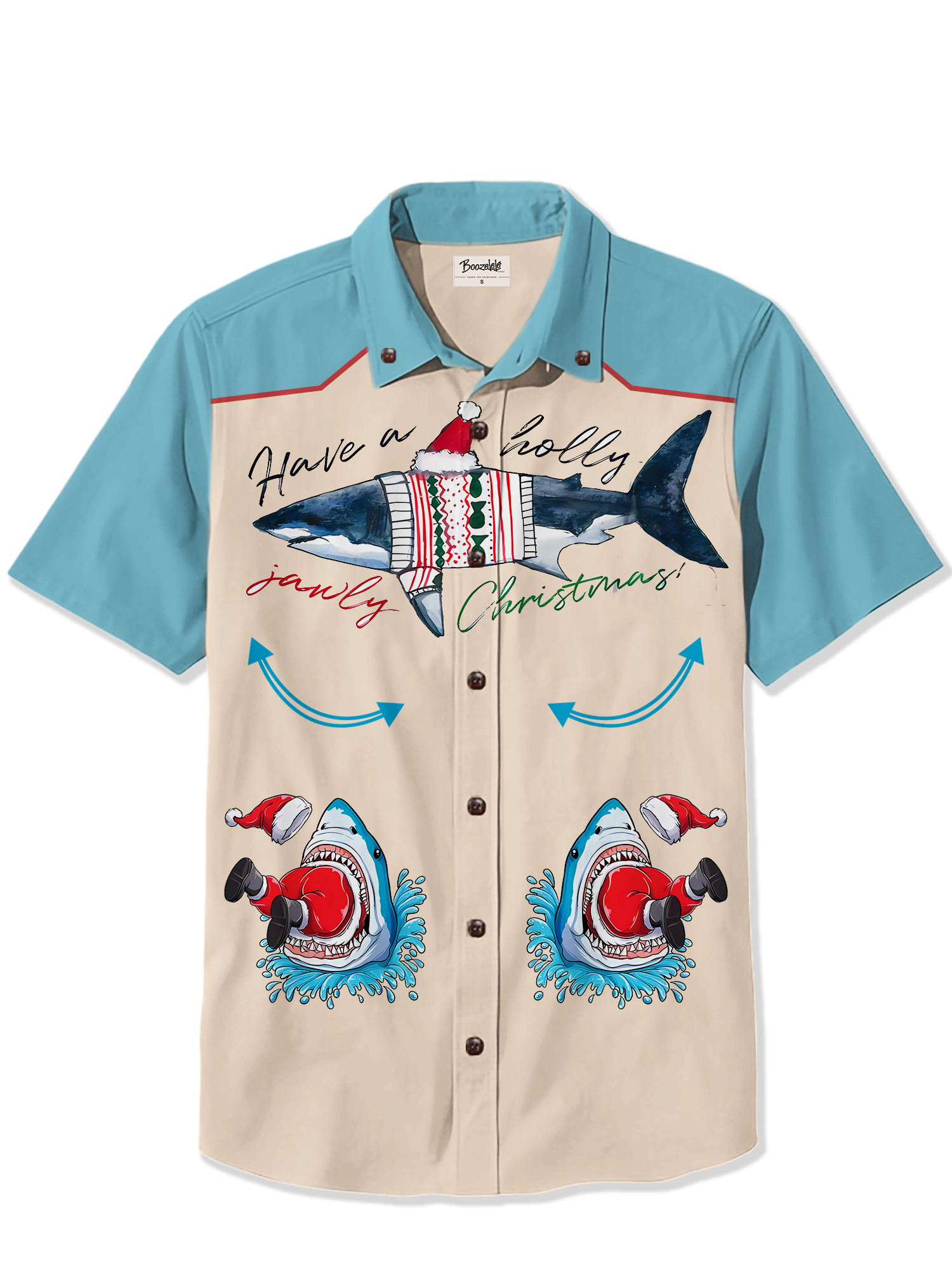 Shark Santa Christmas - 100% Cotton Shirt