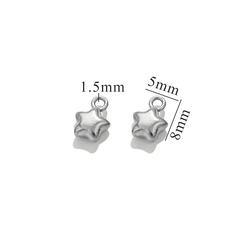 1 Piece Hole 1~1.9mm 304 Stainless Steel Star Moon Pendant Jewelry Accessories