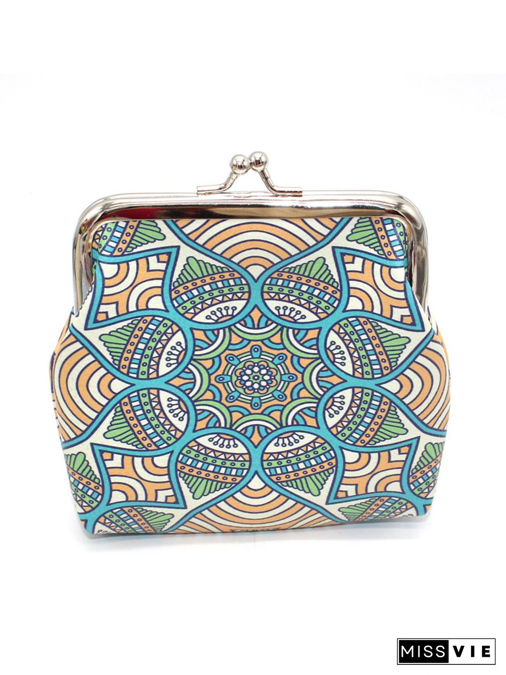 Ethnic Pattern Kiss Buckle Coin Purse Storage Bag