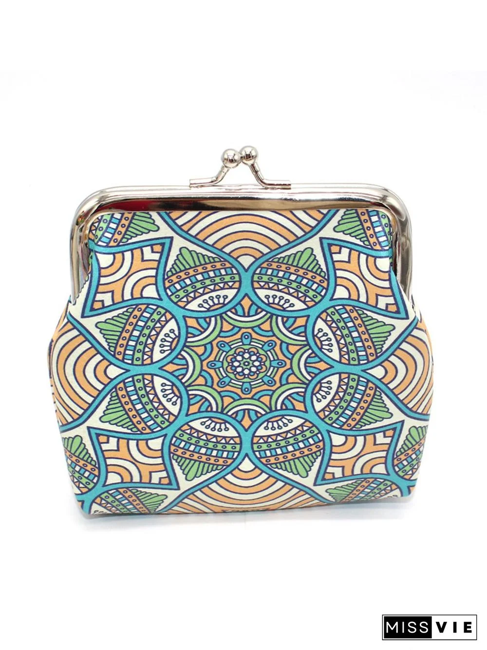 Ethnic Pattern Kiss Buckle Coin Purse Storage Bag