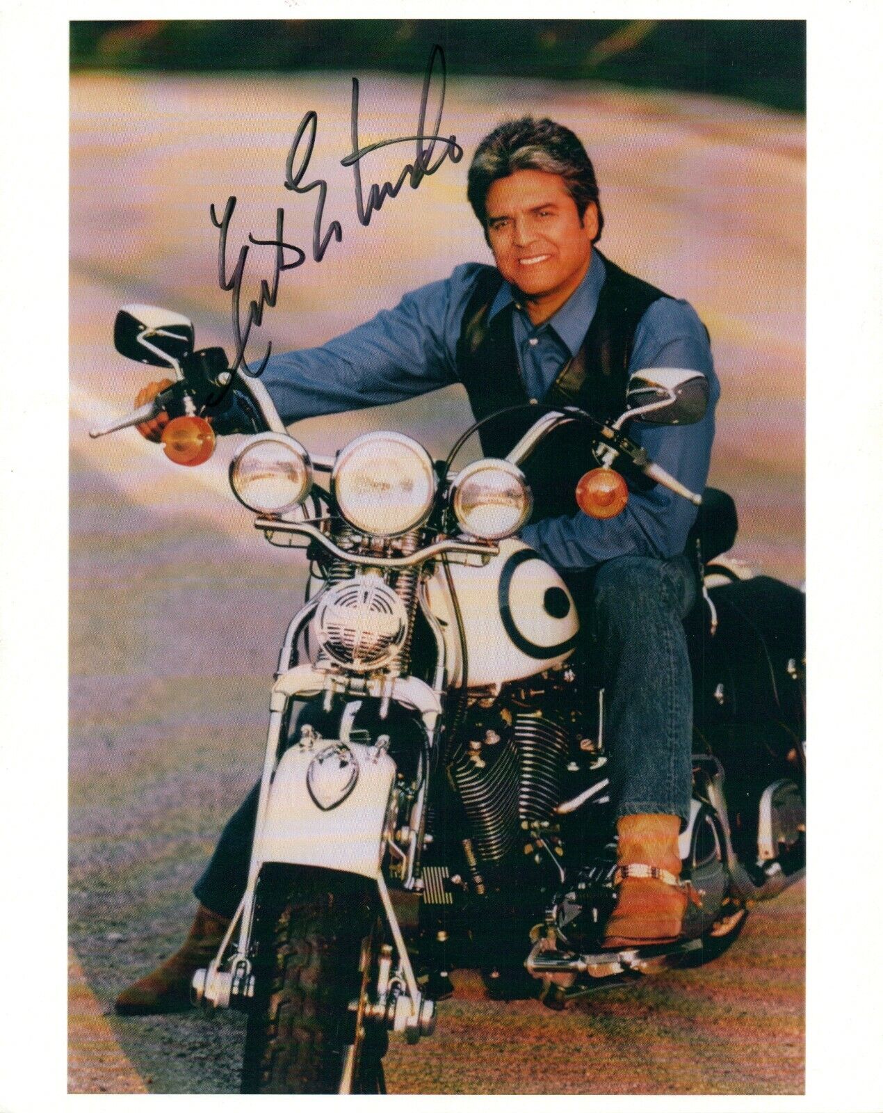 Erik Estrada Actor Hand Signed Autograph 8x10 Photo Poster painting