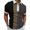Gioiacombo&trade; POLO da uomo a maniche corte a righe tricolore con revers